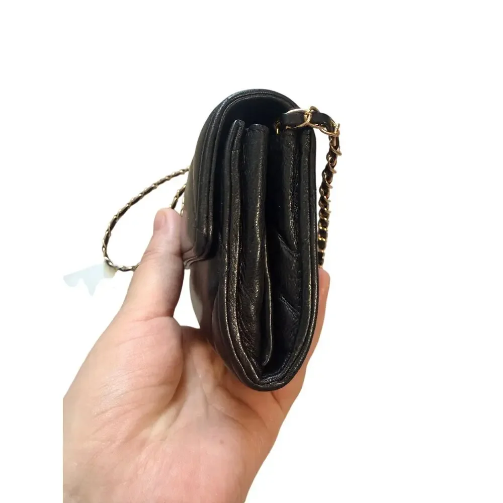 Chanel 19 Flap Wallet with Chain Quilted Lambskin Leather Gold Hardware - Picture 12 of 14